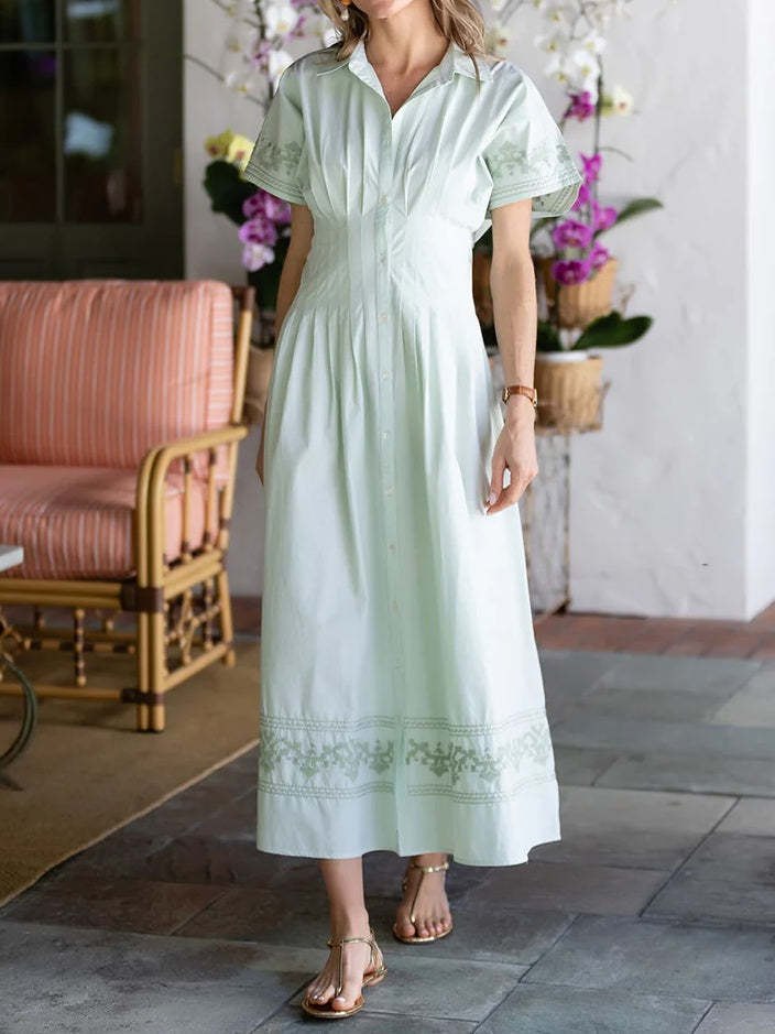 Pleated Tunic Shirt Dress
