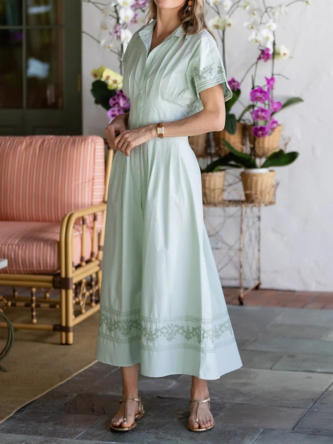 Pleated Tunic Shirt Dress