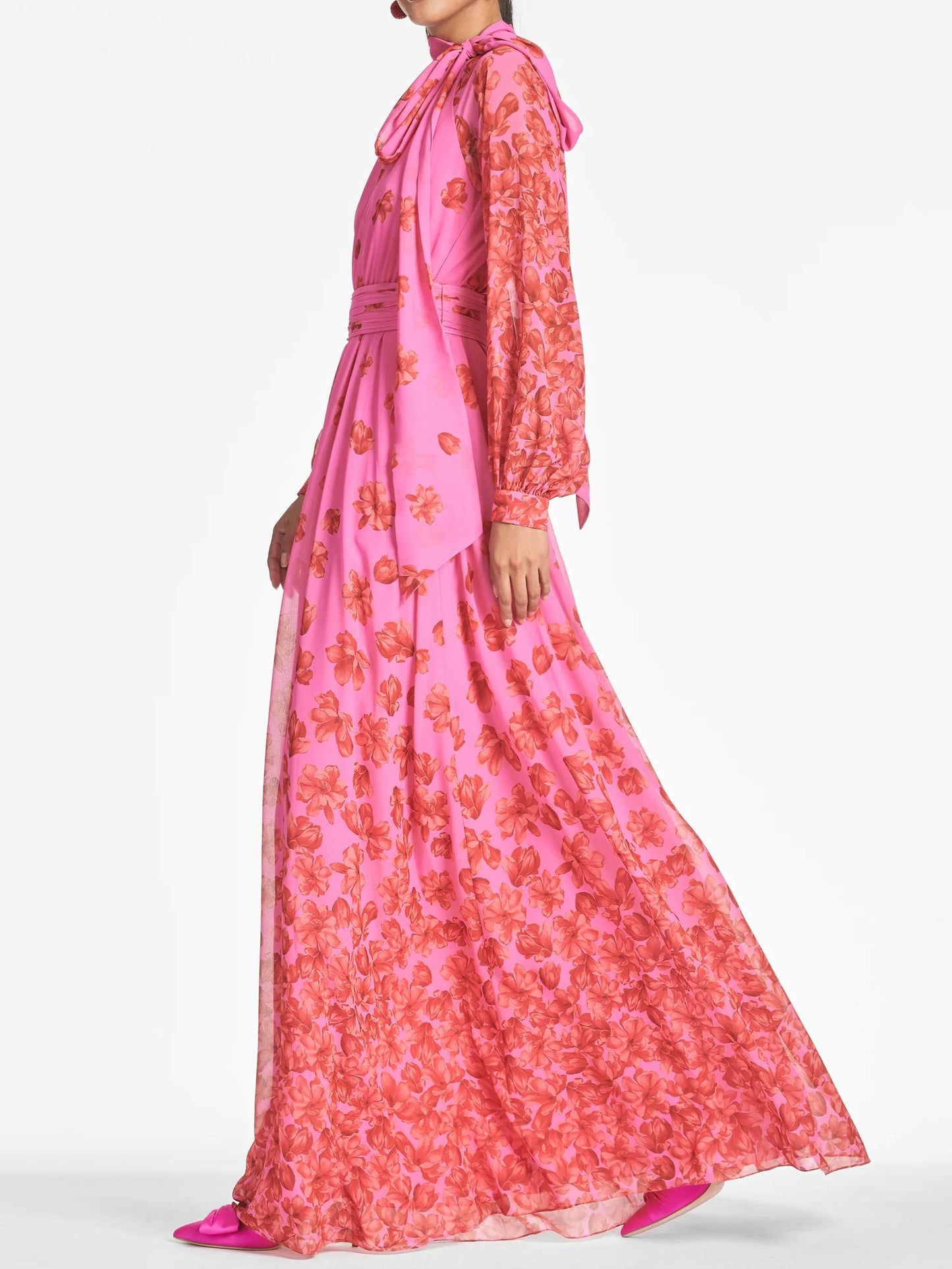 Printed Chiffon Elegant Maxi Dress
