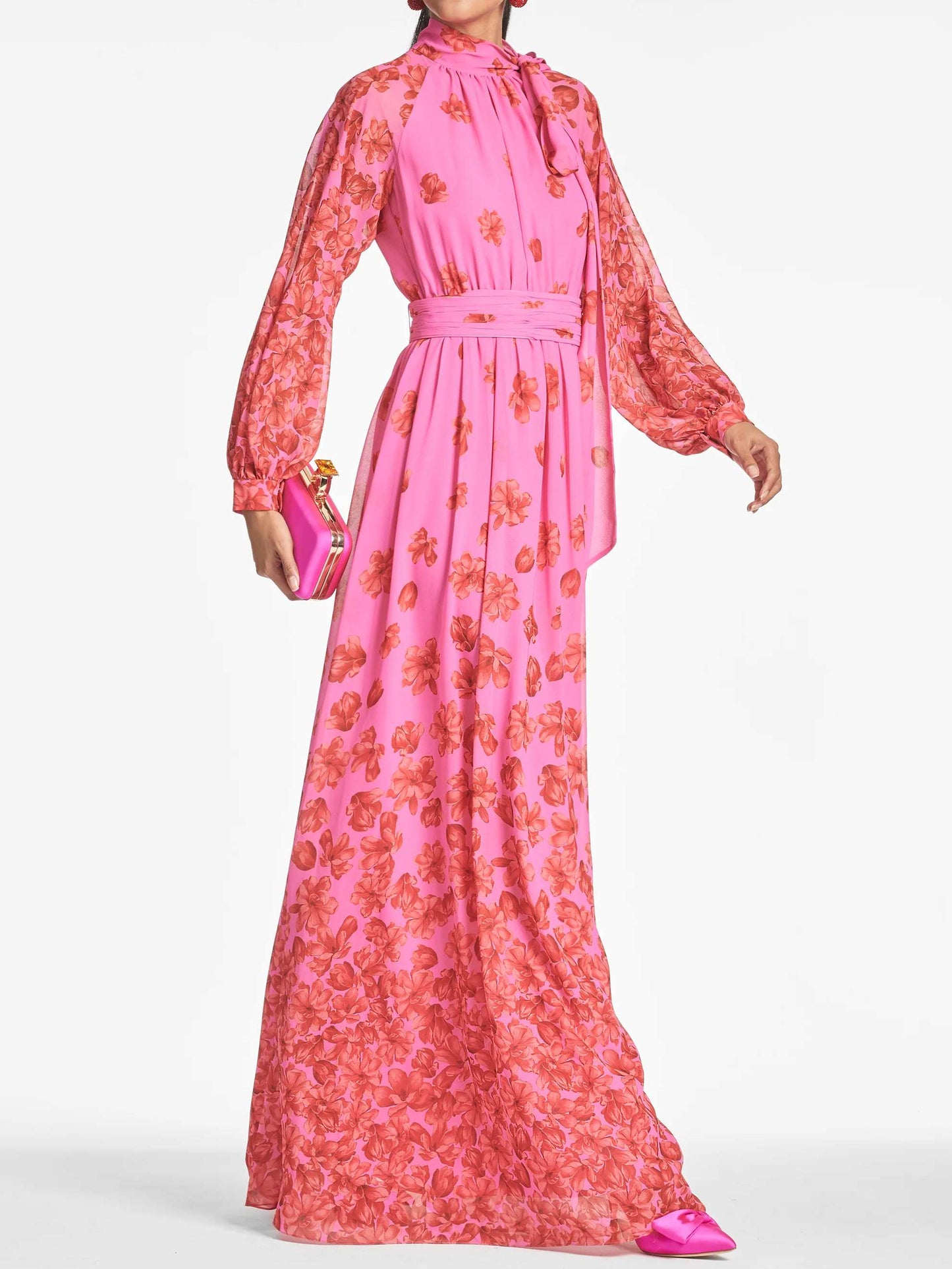 Printed Chiffon Elegant Maxi Dress