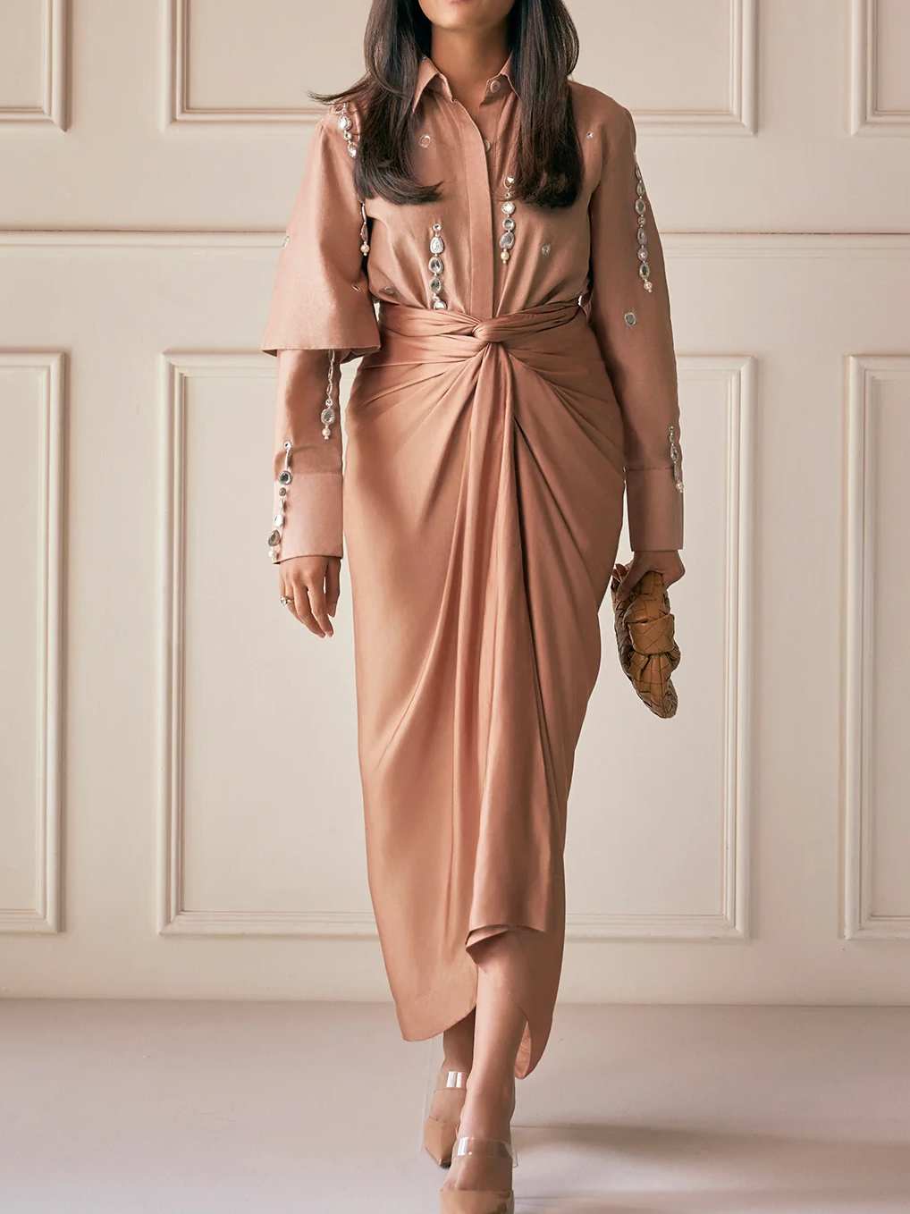 Elegant Luxury Shirt Two Piece Dress