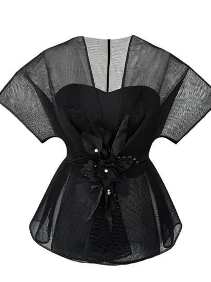 Sheer Jacket Set ( Free Floral Accessories)