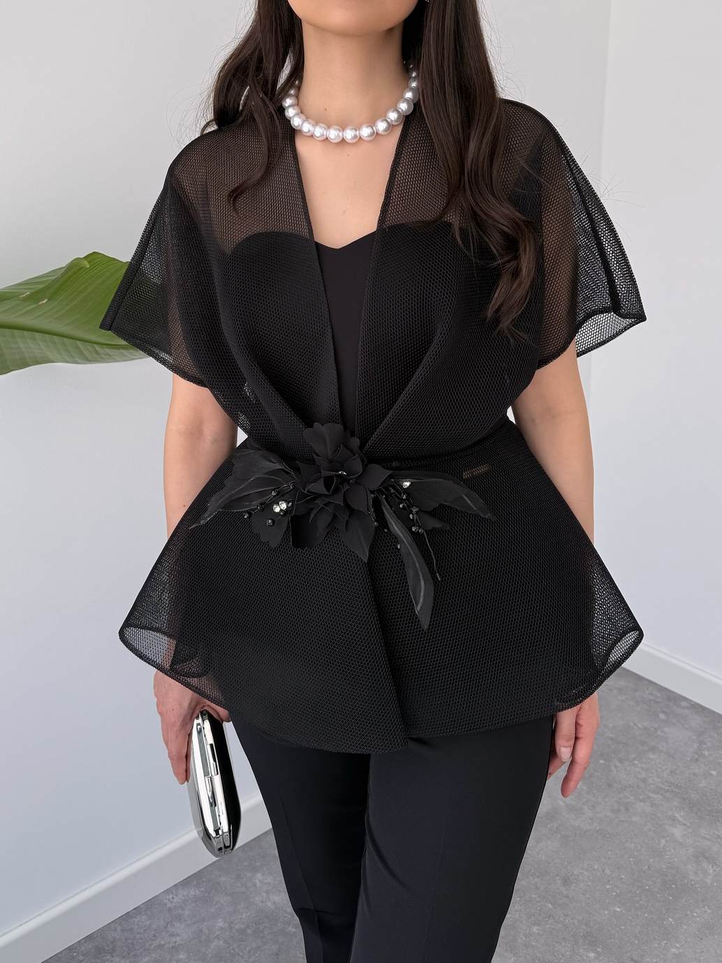 Sheer Jacket Set ( Free Floral Accessories)