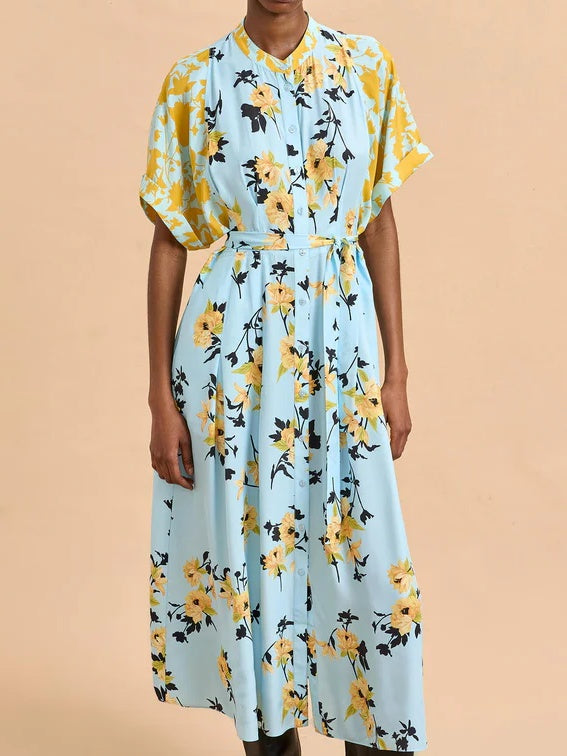 Floral Print Button Down Dress