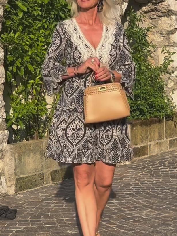 Floral Embroidery Elegant Dress