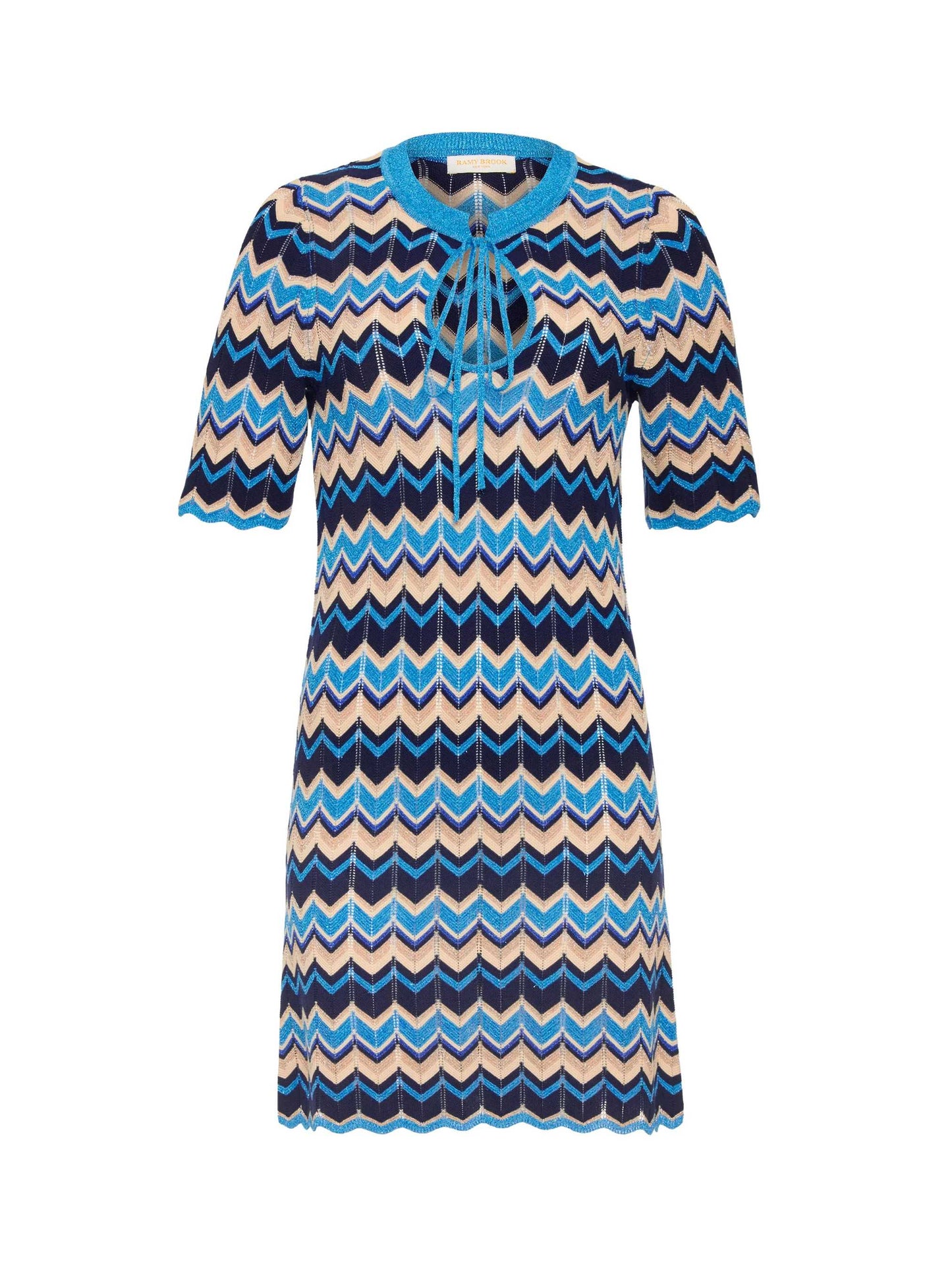 Knitted Wavy Striped Dress