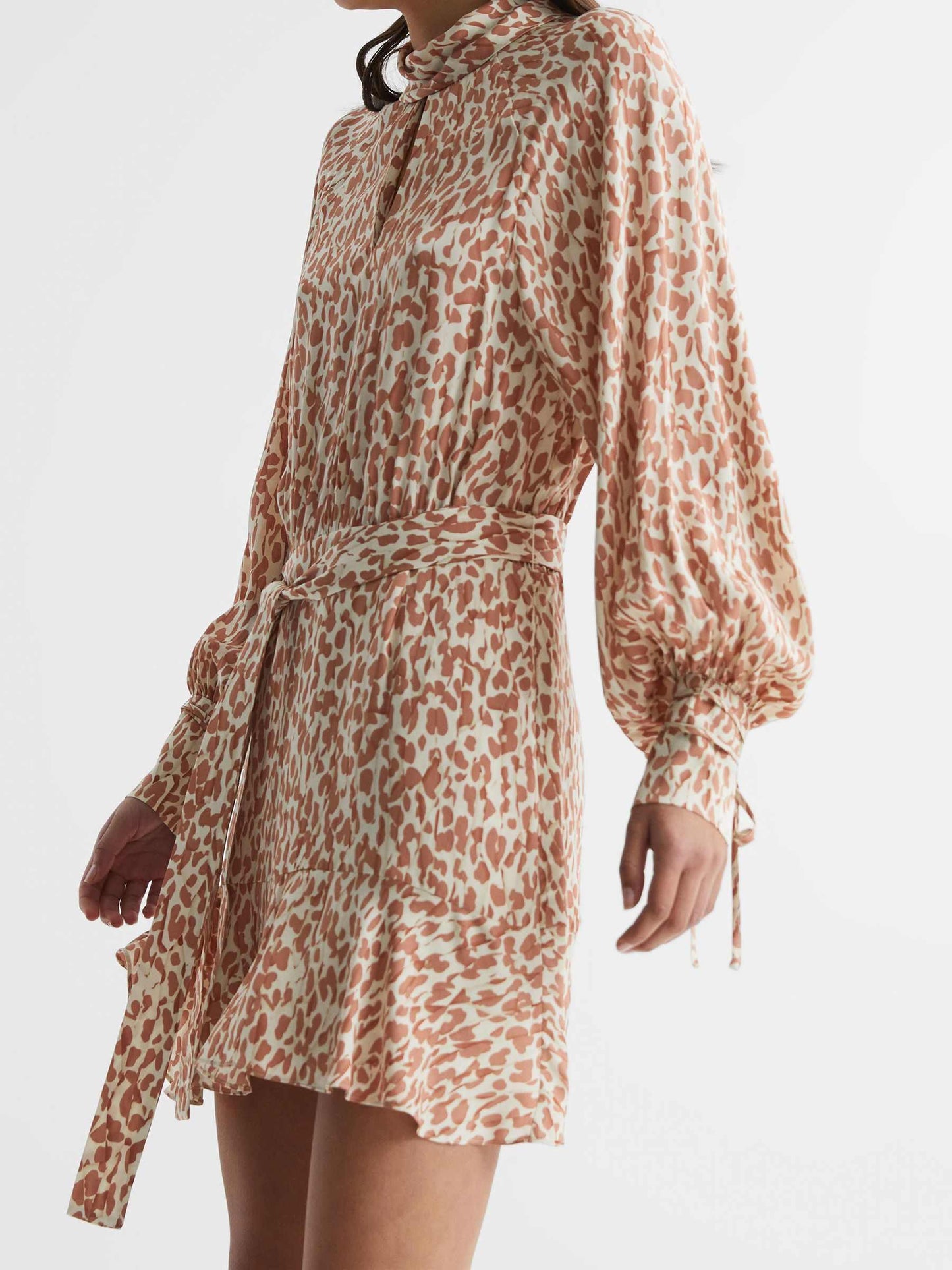 Animal Print Mini Dress In Neutral