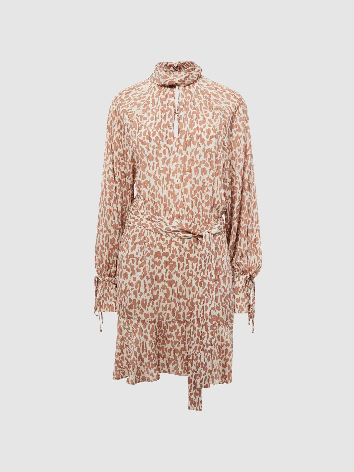 Animal Print Mini Dress In Neutral