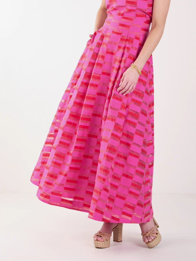 Striped Silhouette Two-piece Dress