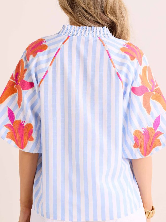 Striped Floral Top