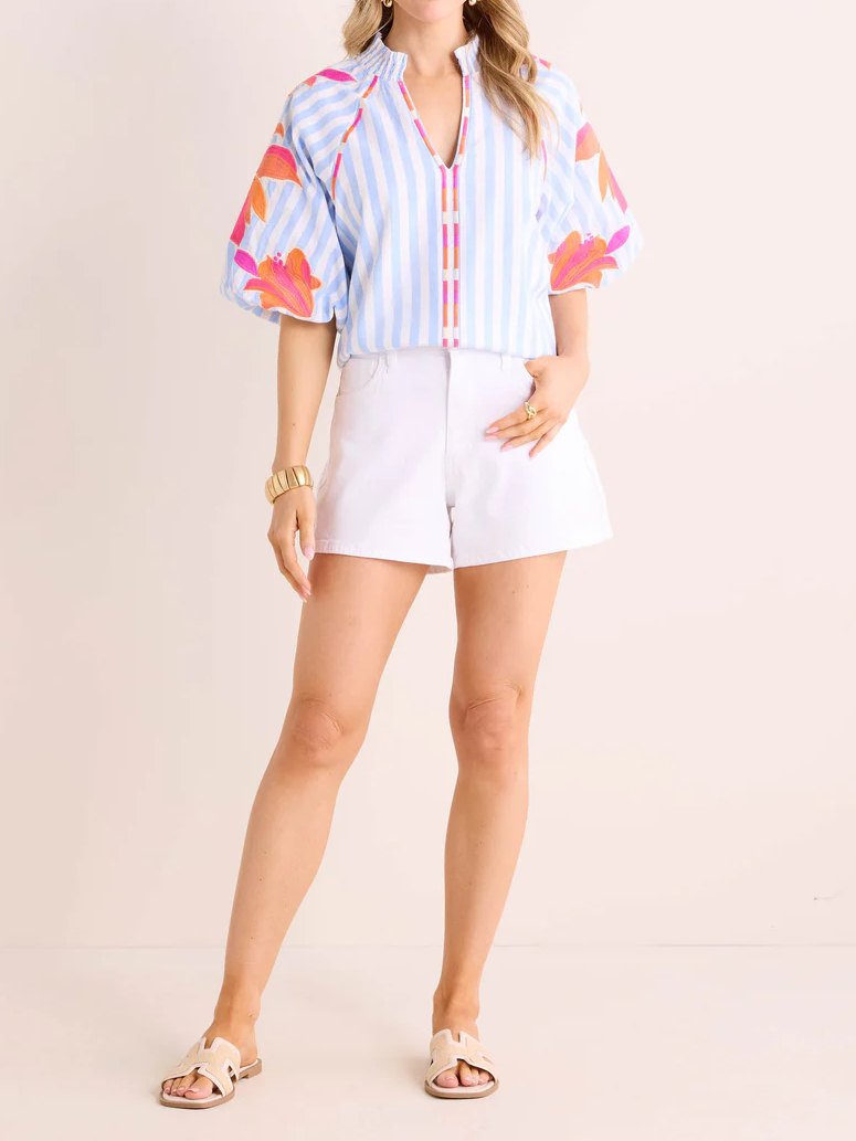 Striped Floral Top
