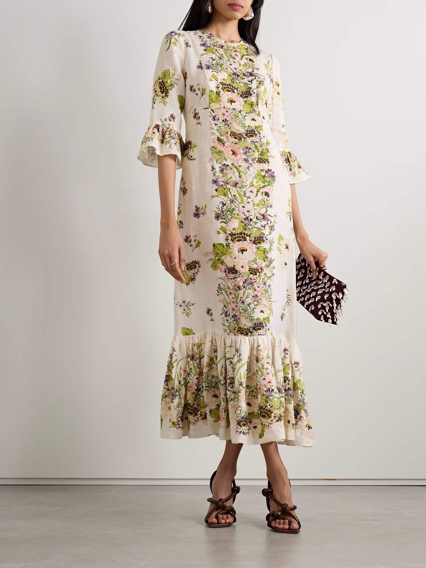 Floral Print Ruffle Dress