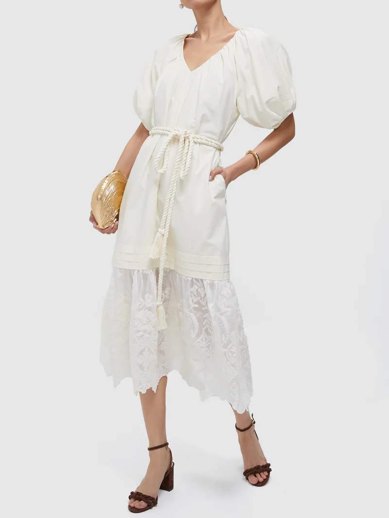 Cream Cotton Lace Juniper Dress