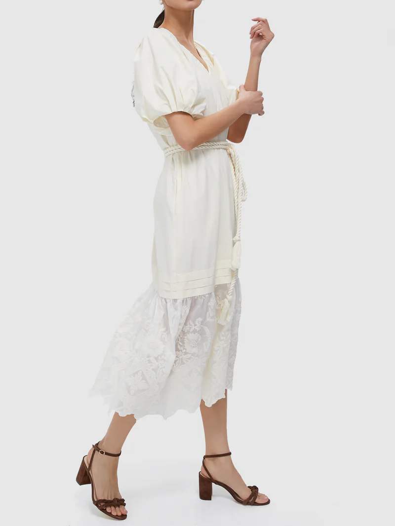 Cream Cotton Lace Juniper Dress