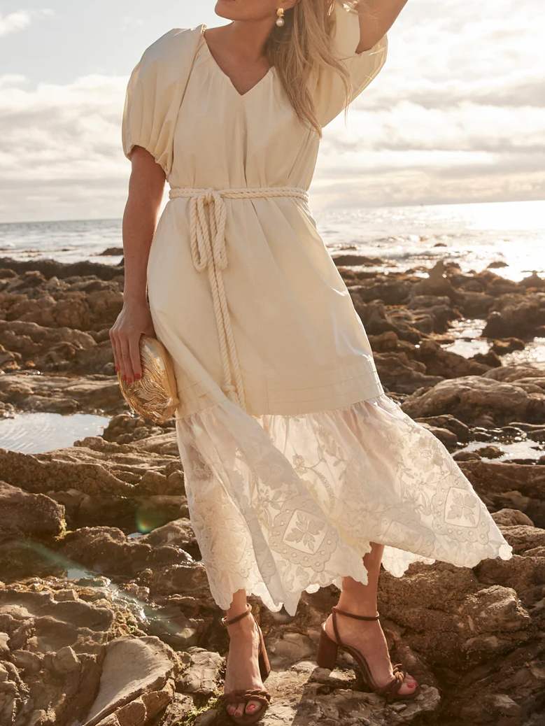 Cream Cotton Lace Juniper Dress