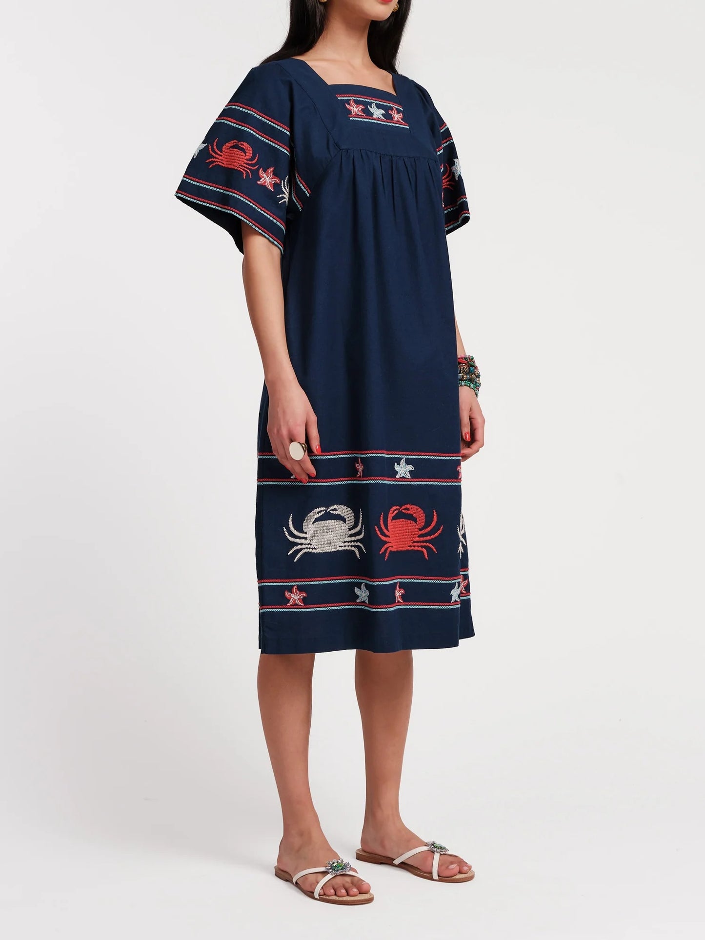 Square Neck Printed Dress