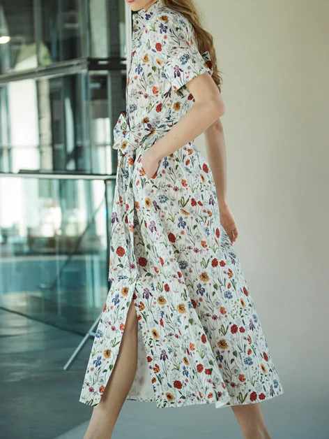 Floral Print Shirt Dress