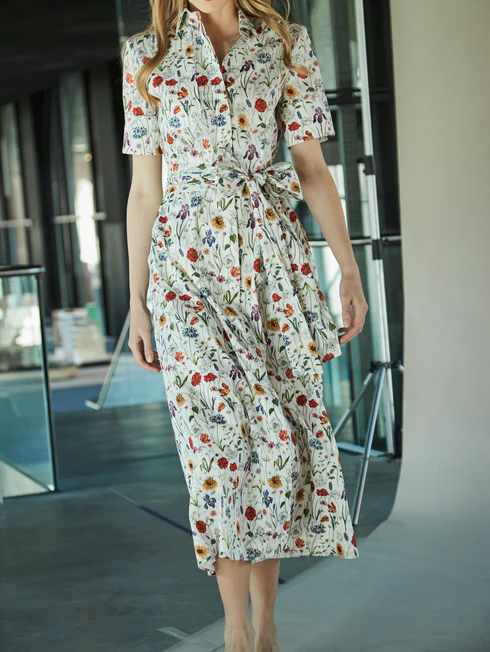 Floral Print Shirt Dress
