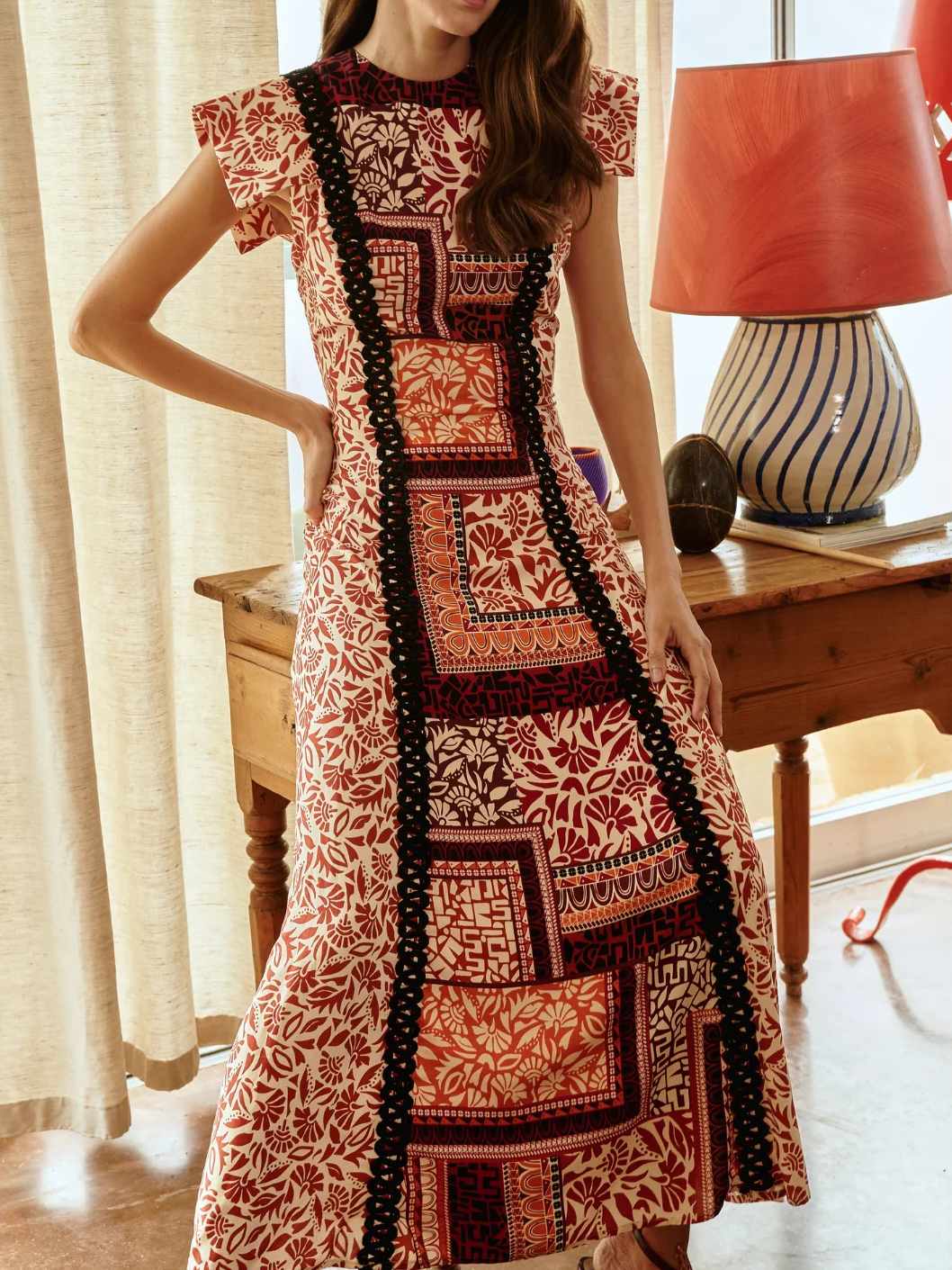Elegant Printed Lace Dress