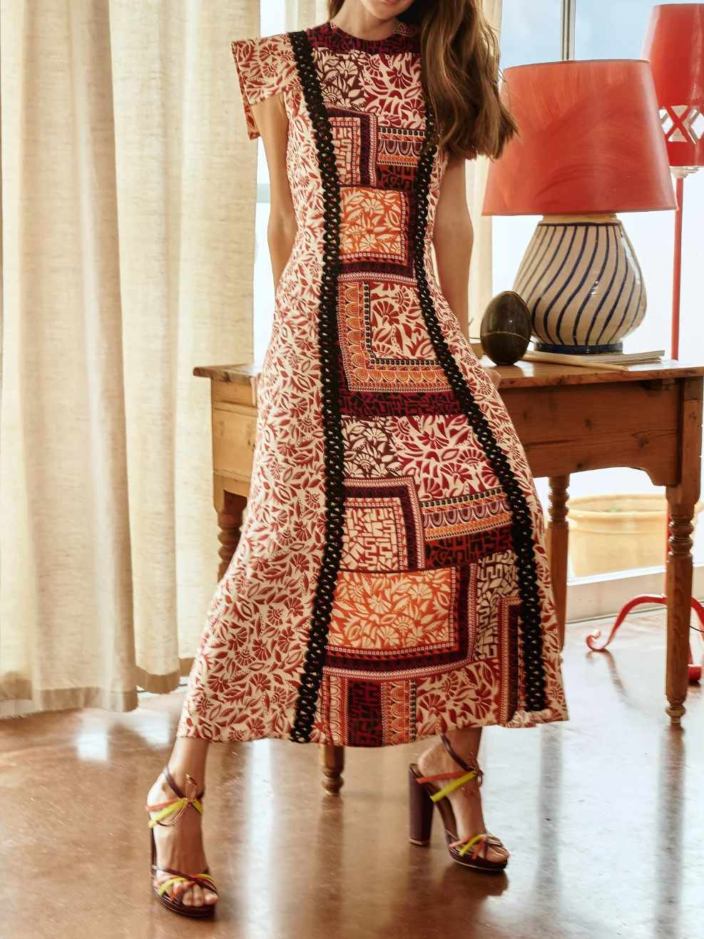 Elegant Printed Lace Dress