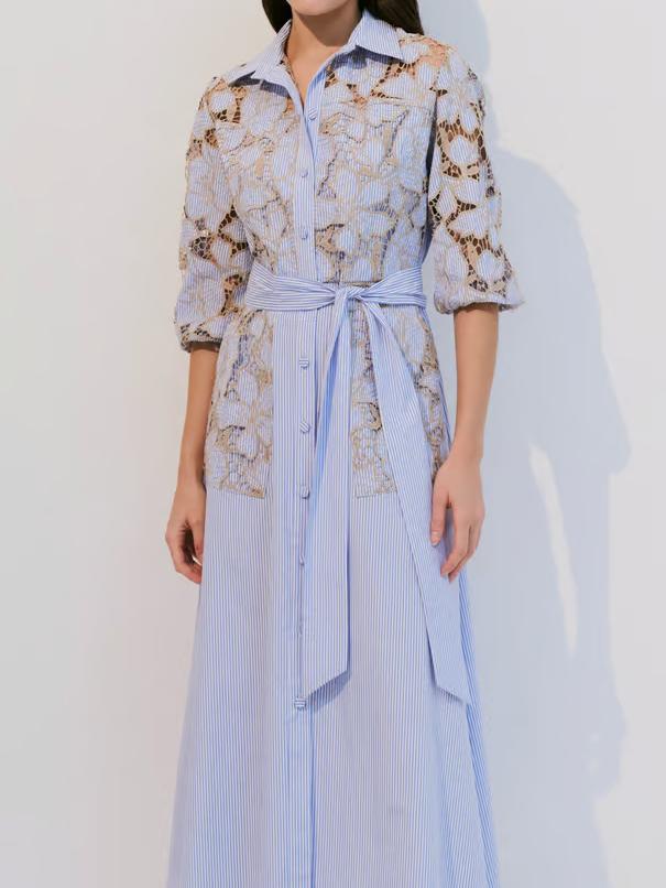 Floral Embroidered Shirt Dress