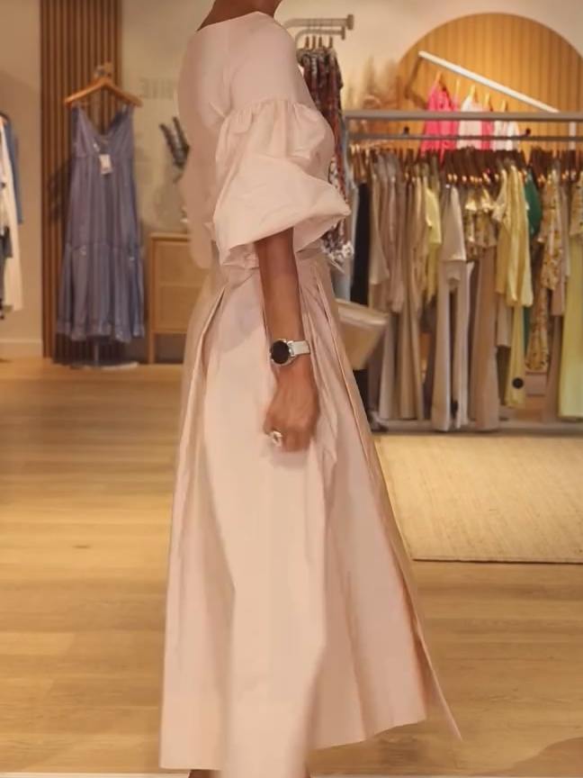 Pink Elegant Belted Dress