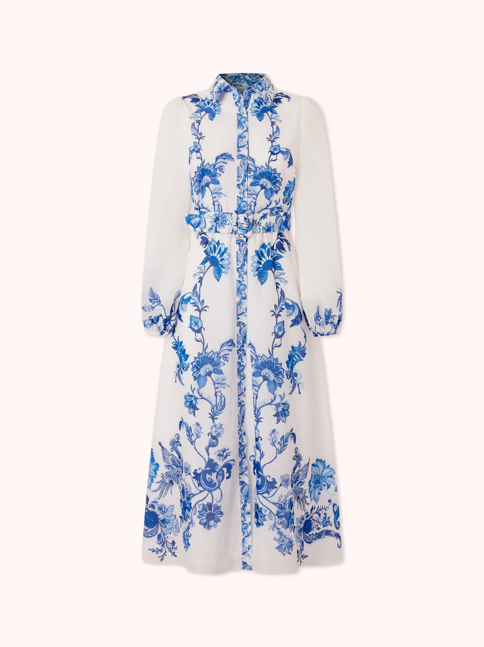 Chiffon Print Belted Dress