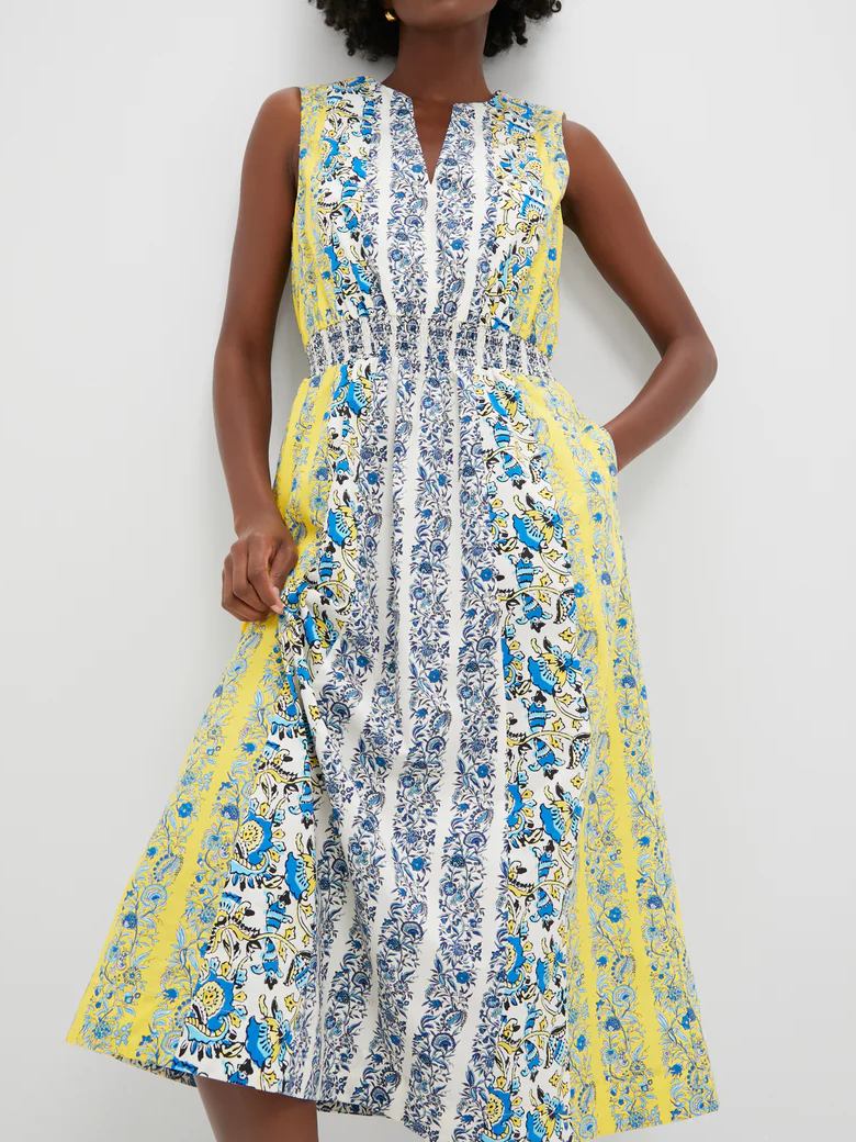 Goldenrod Chintz Stripe Dress