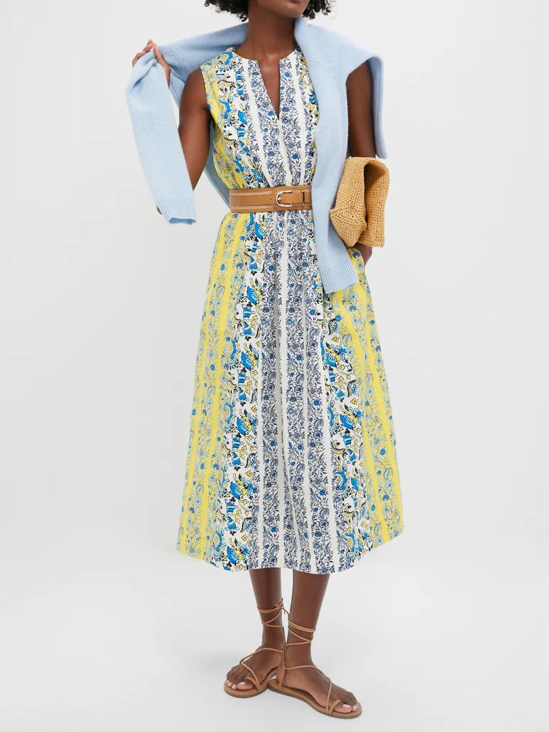 Goldenrod Chintz Stripe Dress