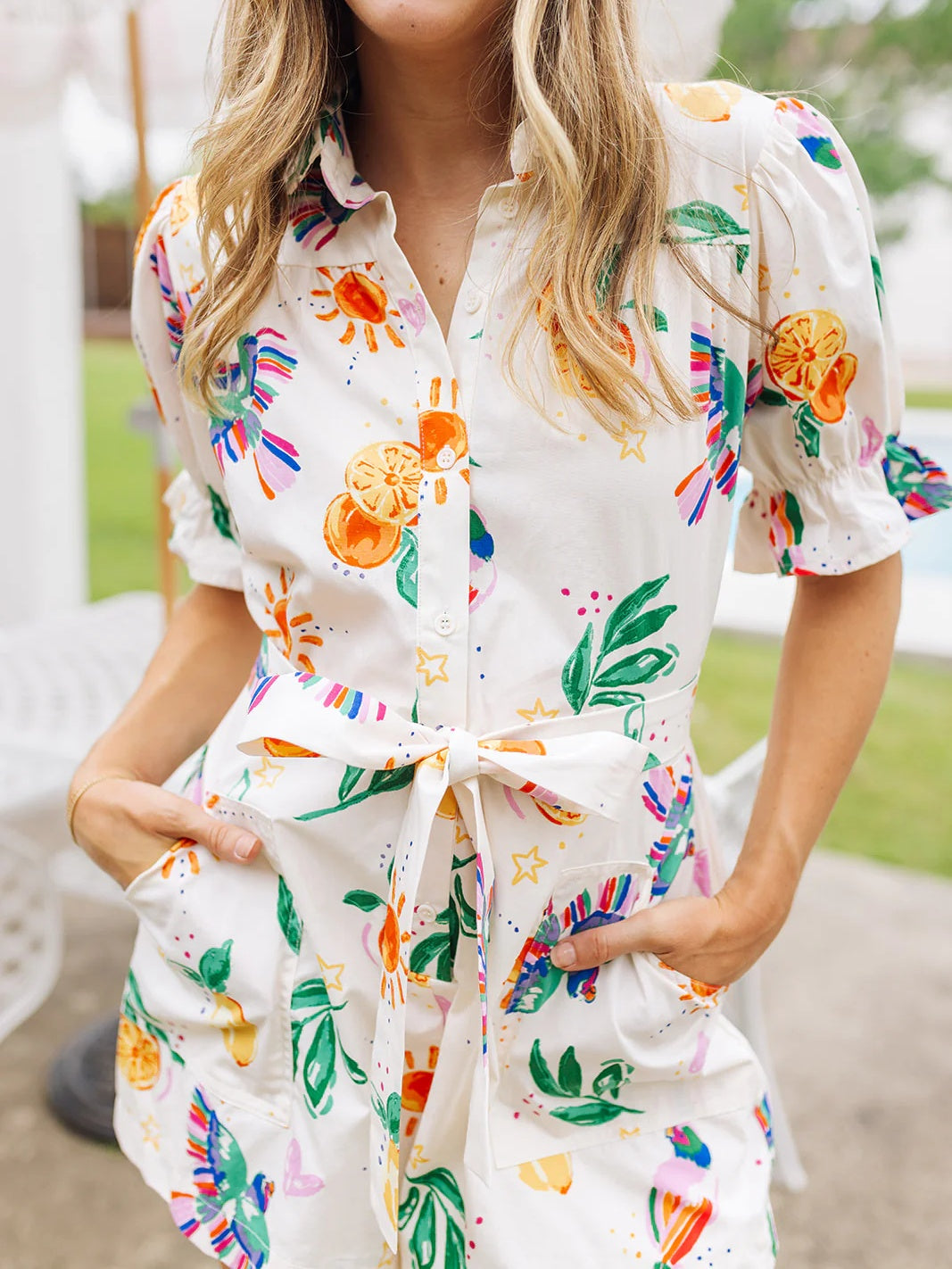 Puff Sleeve Printed Jumpsuit