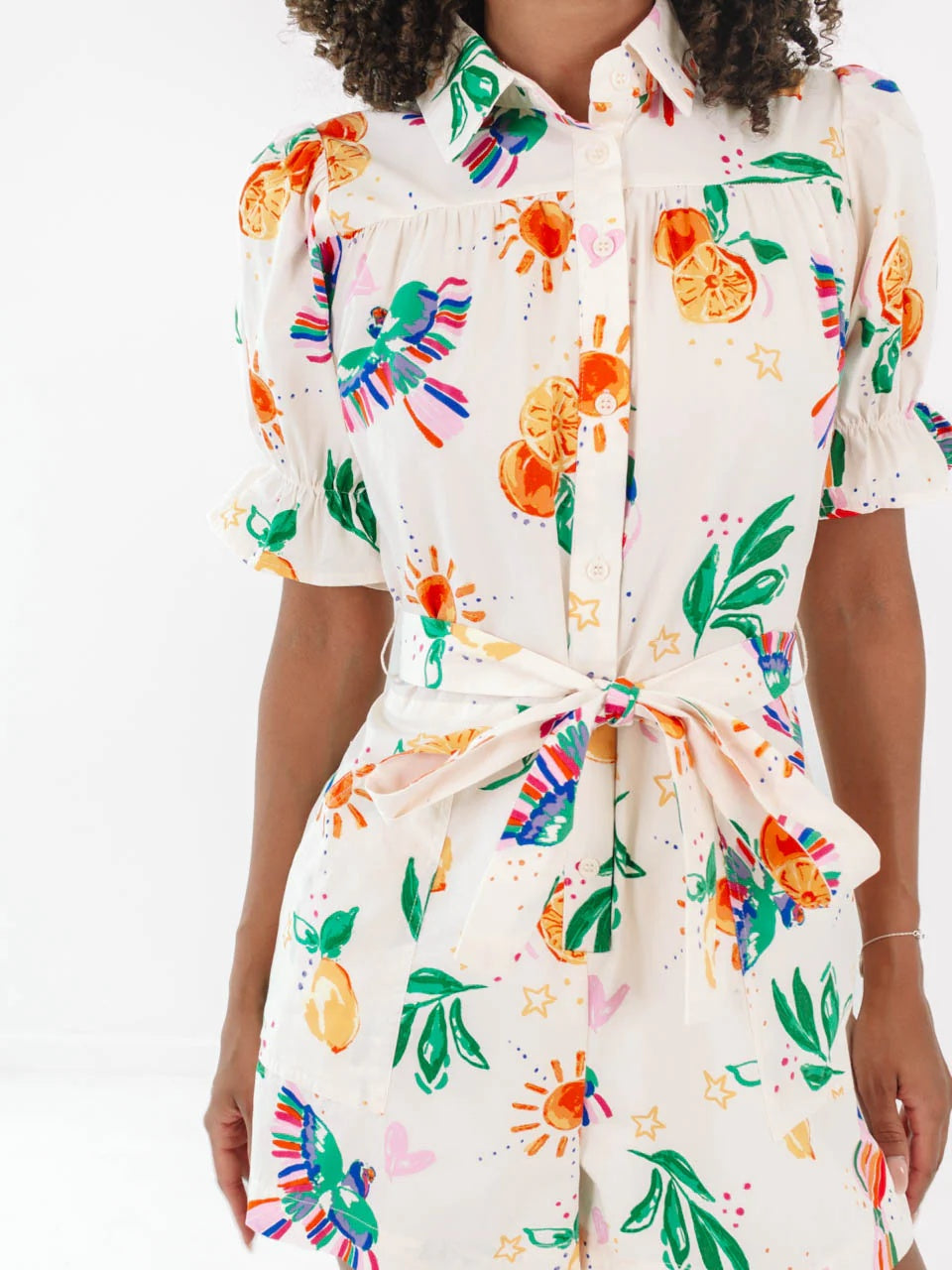 Puff Sleeve Printed Jumpsuit