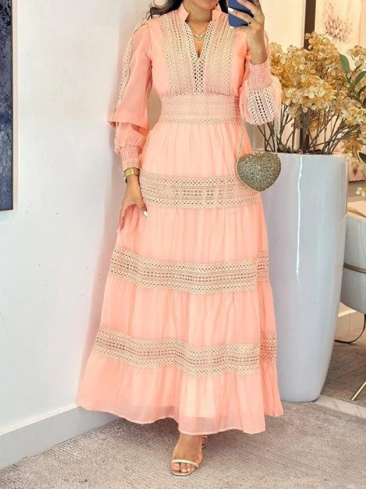 V Neck Waist Dress