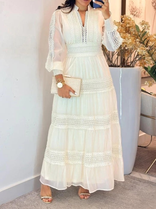 V Neck Waist Dress