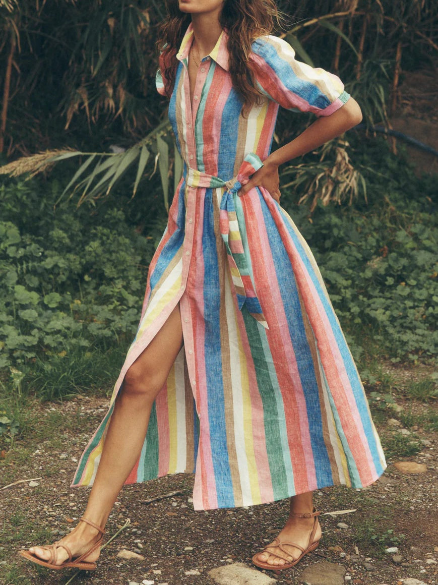 Linen Maxi Shirt Dress