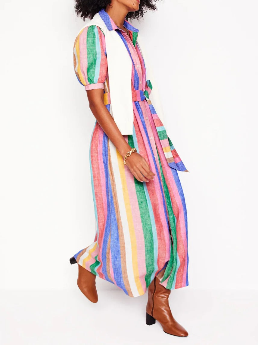 Linen Maxi Shirt Dress