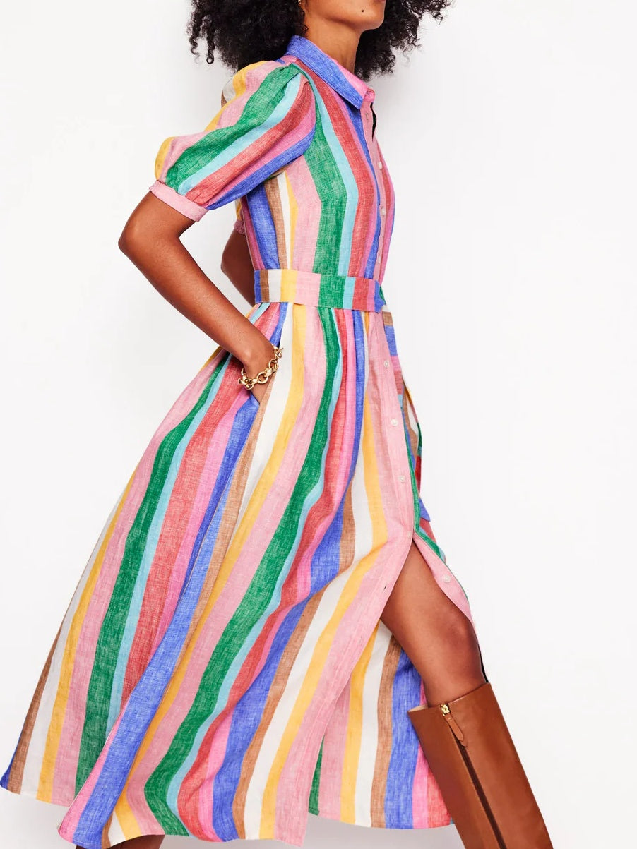 Linen Maxi Shirt Dress