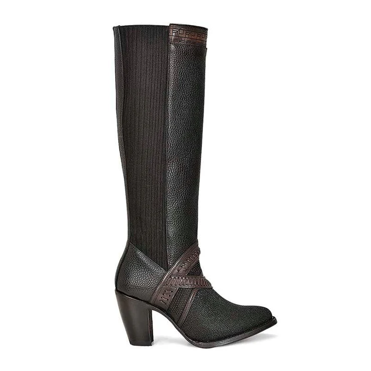 Black Silk Casual Boots