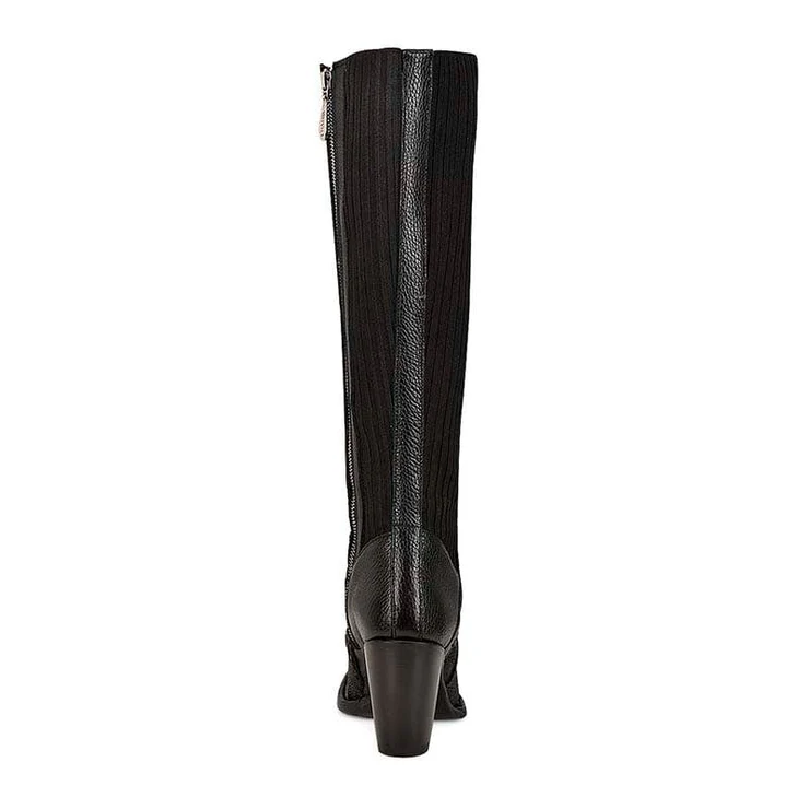 Black Silk Casual Boots