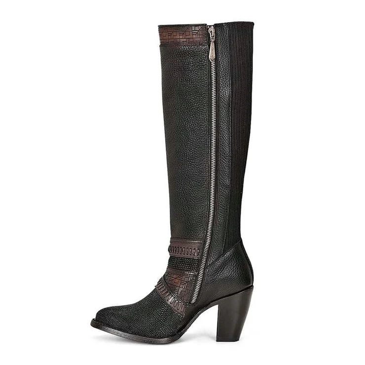 Black Silk Casual Boots