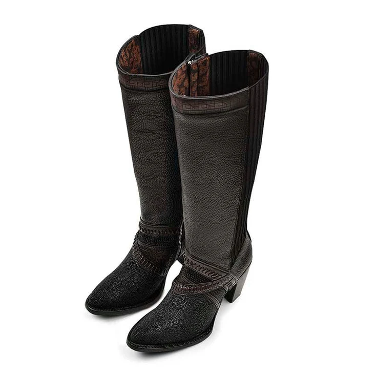 Black Silk Casual Boots