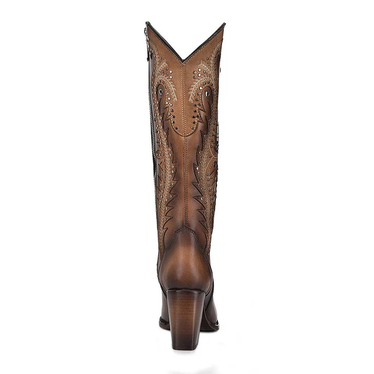Women's Satro Sand Overlay & Embroidery & Studs Pointed Toe