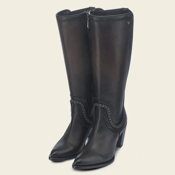 Chocolate Round Toe Tall Cowgirl Boots