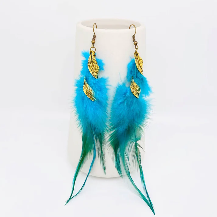 Multi-style Feather Pendant Dangle Earrings