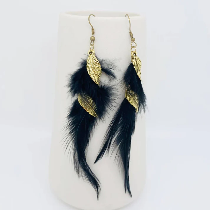 Multi-style Feather Pendant Dangle Earrings