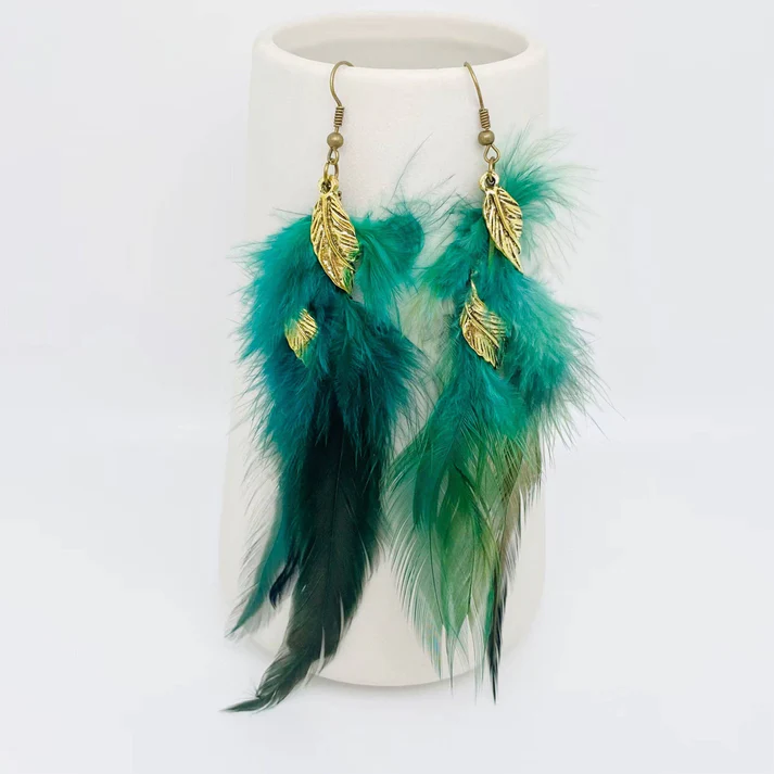 Multi-style Feather Pendant Dangle Earrings
