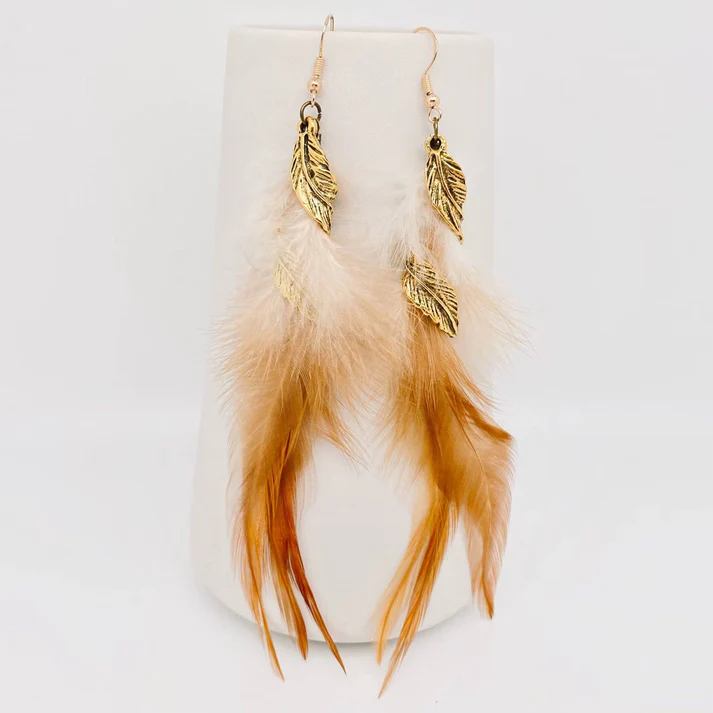 Multi-style Feather Pendant Dangle Earrings