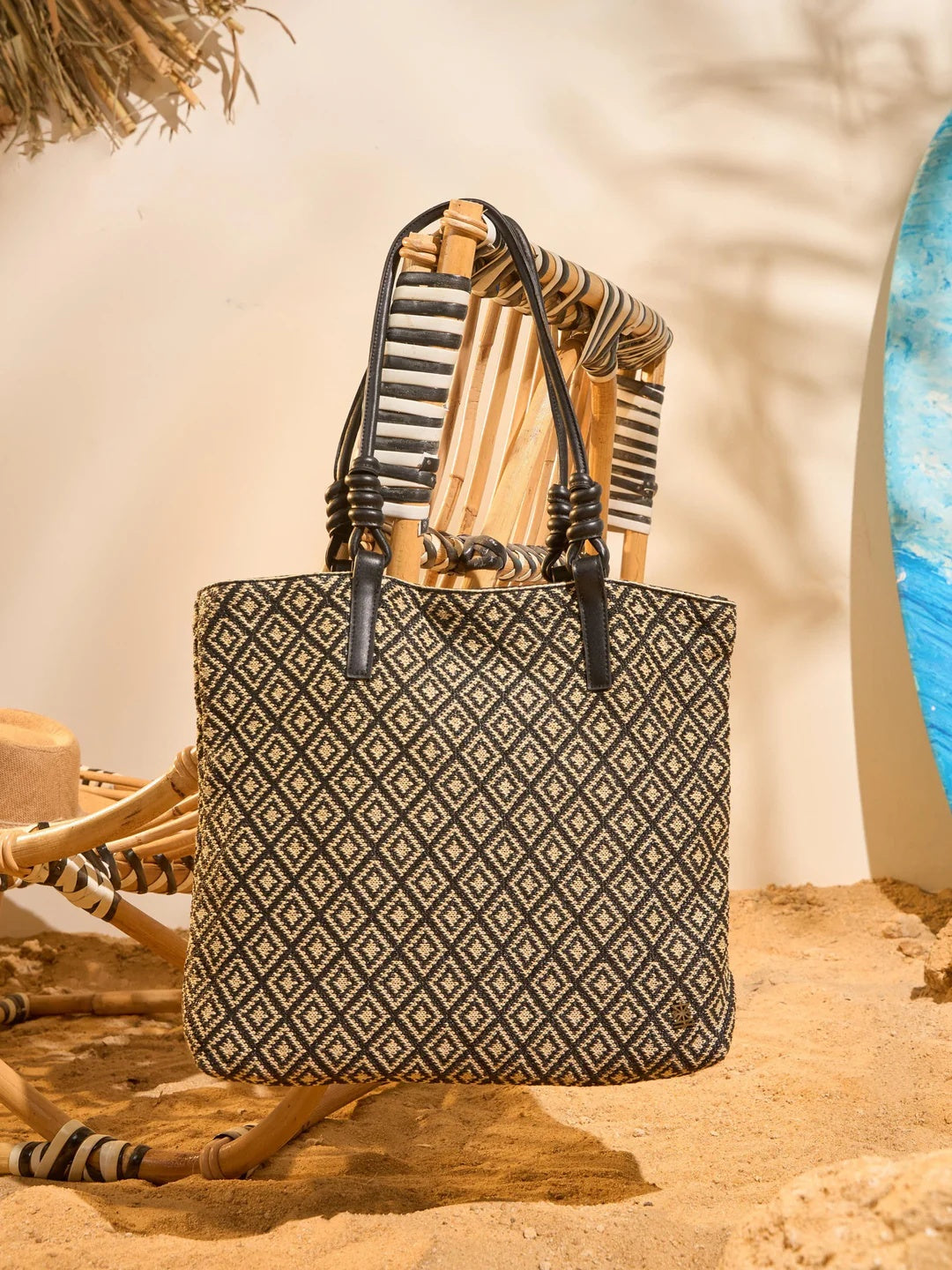 Woven Raffia Shoulder Tote