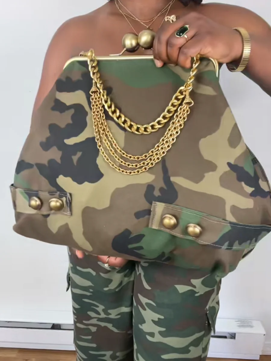 Handcrafted Camouflage Clutch Bag