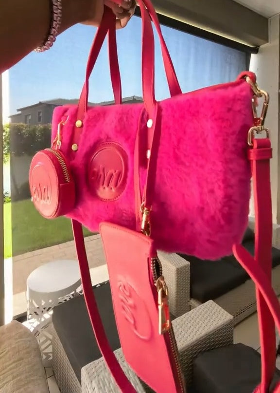 Hot Pink Fur Bag