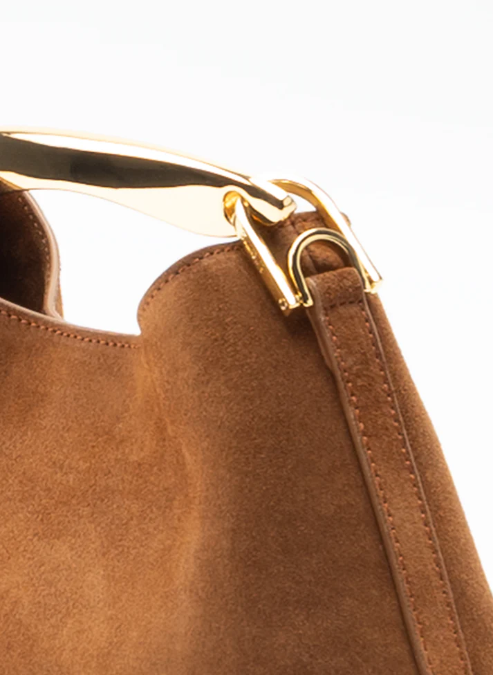 Mini Boomerang Suede Cognac Bags